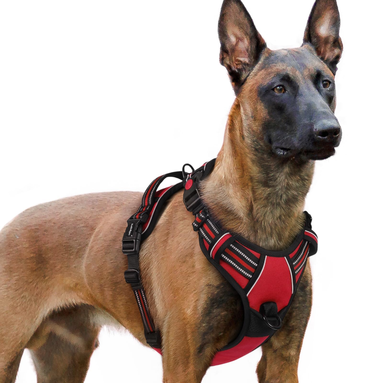 rabbitgoo Dog Harness for Large, No Pull Pet Harness with 3 Buckles, Adjustable Soft Padded Vest with Control Handle, Walking Reflective Pet Vest for