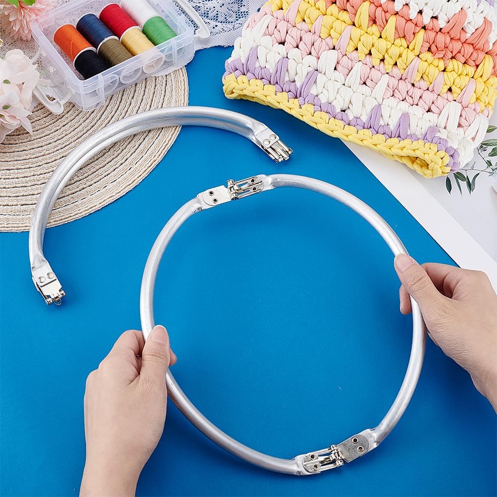 PH PandaHall 2pcs Purse Frame Kiss Lock Clasp Bag Frame,9.4inch U-Shaped Aluminum Kiss Clasp Internal Tubular Frame Replacements for Purse Handle Bag Making Sewing Clutch Crafts