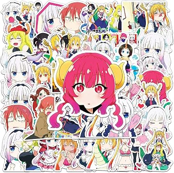 Anime Kanna Kamui Stickers 50pcs Kanna Kamui Figure Cartoon Colorful Waterproof Stickers Anime Water Cups Bags Notebooks Sticker 5.5-8cm