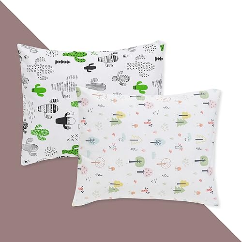 Miniatura 8 de HOPPO Baby&Kids Juego de 2 fundas de almohada para niños pequeños, se adaptan a almohadas de 13 x 18 o 14 x 19 pulgadas, estilo sobre, suave, 100%