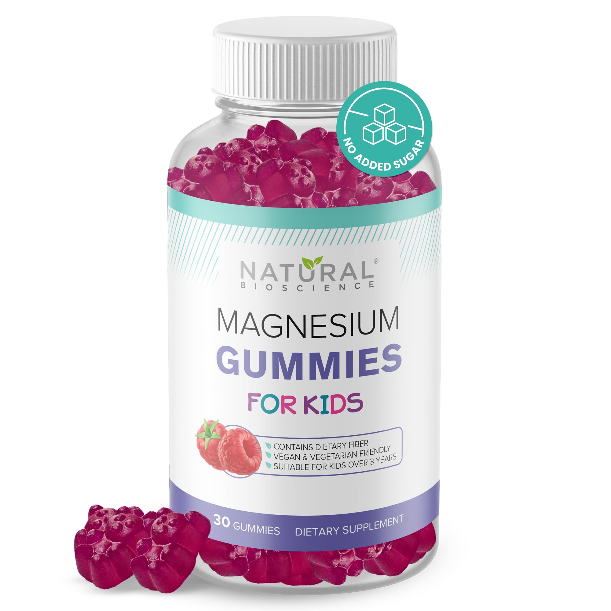 Sugar Free Magnesium Gummies for Kids - Calm & Sleep Support Chewable Kids Magnesium Supplement, Sleep Aid, Anti-Stress, Bone Health, Muscle Relaxation, Glucose Free, 30 Vegan Gluten-Free Gummies 30 Count (Pack of 1)