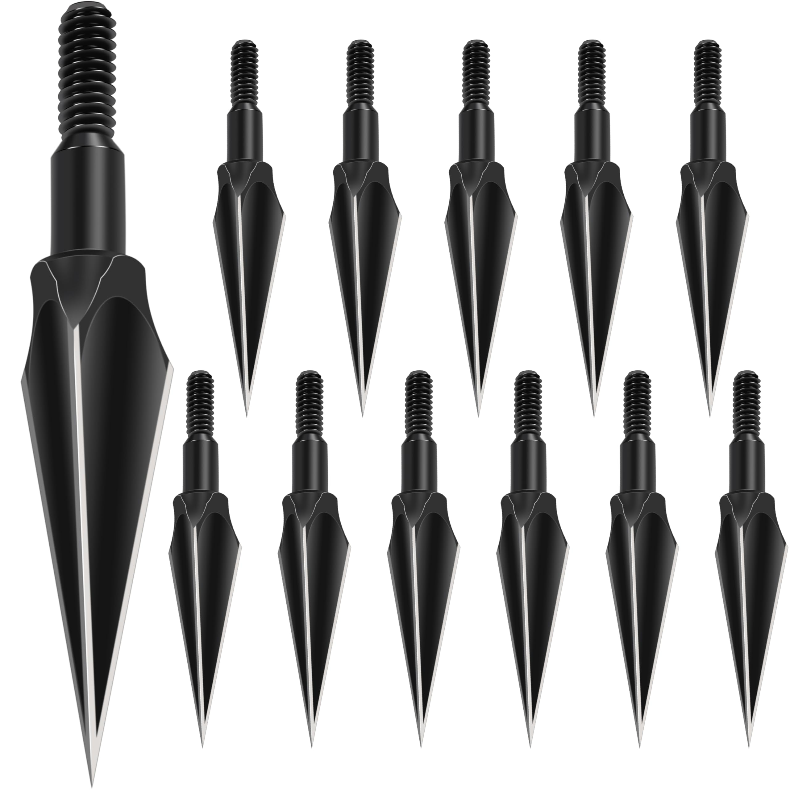 SUNYA Broadheads 100/120/125/150 Grain Traditional Archery Arrow Tips for Compound, Recurve Bow & Crossbow, Pack of 12