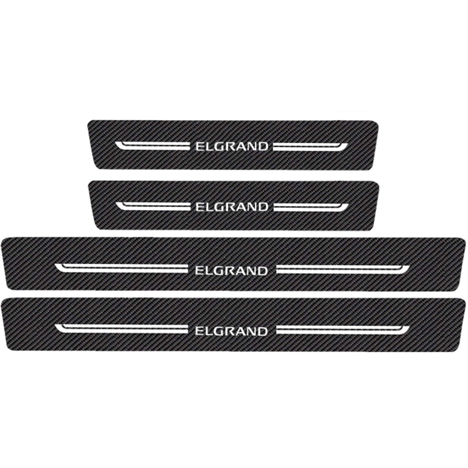 Eagleg Elgrand 4Pcs Anti Scratch Car Door Stickers, Carbon Fiber Door Sill Protector Scuff Plate Guard Car Decorative Styling Accessories For Nis-San Qashqai X-Trail Kicks Sentra Navara Titan Leaf,