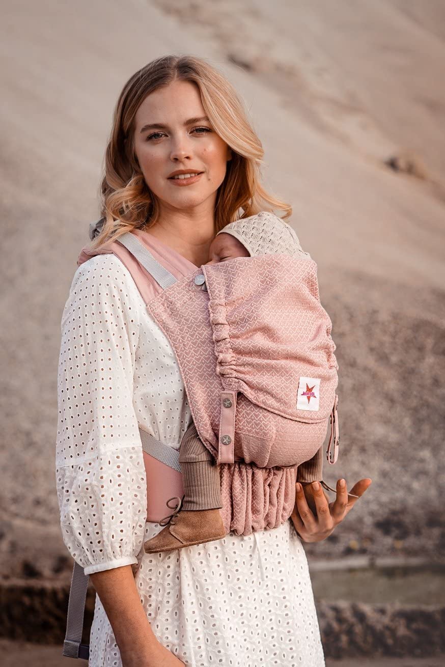 KOKADI Portabebés Flip Heart2Heart Rosé desde el nacimiento ✓ Ergonómico ✓ Crecimiento ✓ Parte delantera y trasera ✓ Verano e invierno ✓ Certificado ✓ Tela de transporte ✓ Bolsa gratis (tamaño bebé)