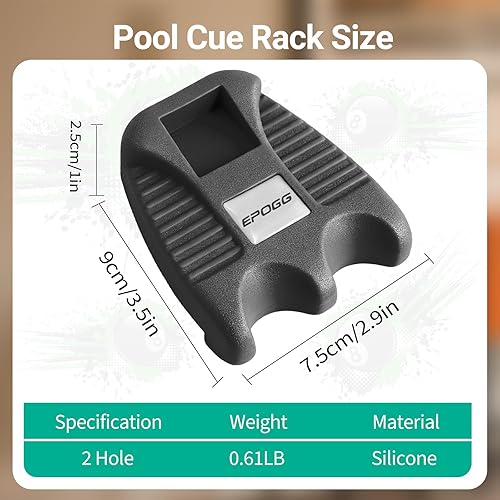 Miniatura 6 de Cue Rest - Estante portátil para tacos de billar con peso con soporte para tiza (2 agujeros)
