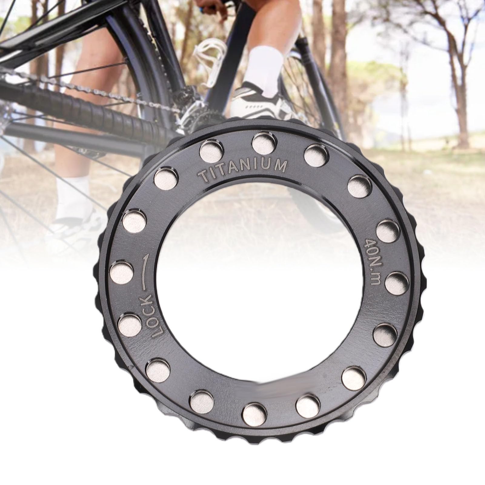 Keenso Ti Alloy Centerlock Lockring, Dust Water Vibration-Proof (BLACK)