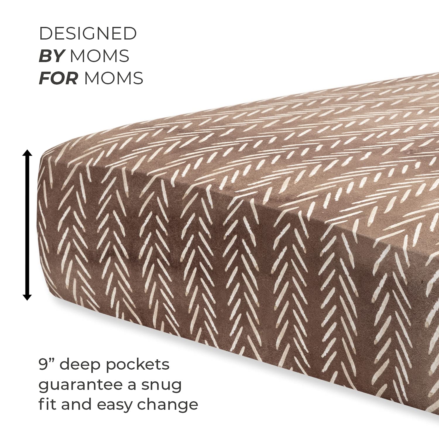 Pobibaby - Premium Spannbettlaken für Babybett für Babybetten, für Standard-Matratzen – ultraweiche Baumwollmischung, sicher und kuschelig, stilvolles Woodland Betttuch (Wildlife Brown)