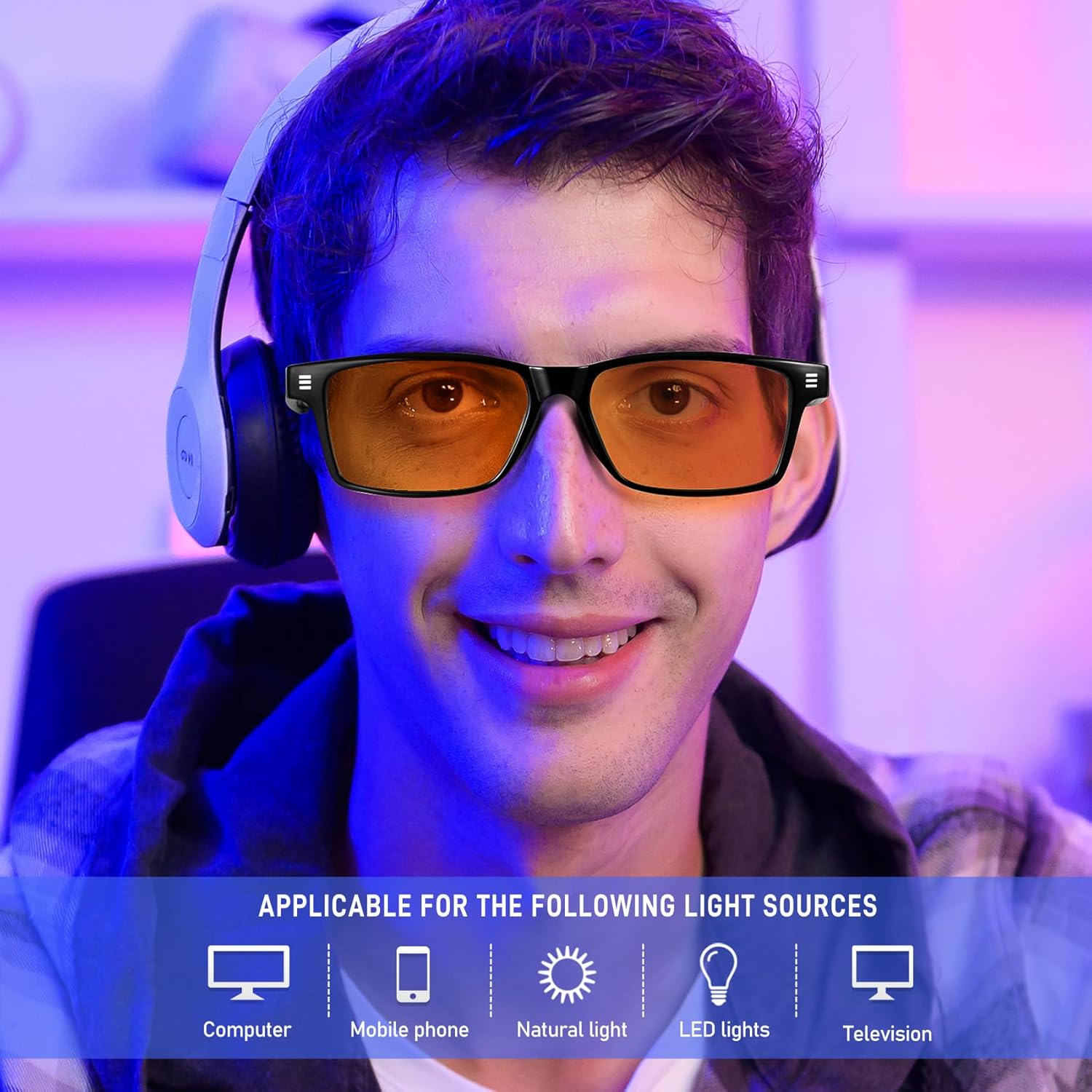 ANYLUV Blue Light Glasses Men Woman, Blue Light Blocking Glasses for Computer Gaming, Eye Strain Relief Eye Protection - Image 2