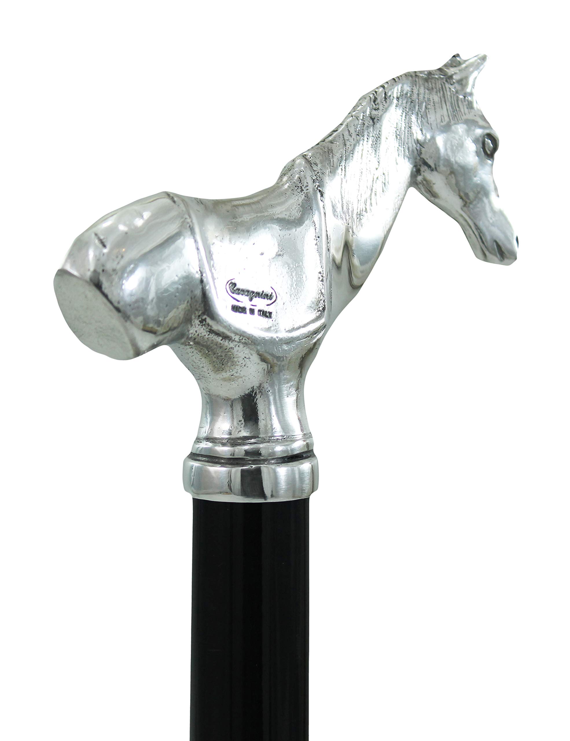 Bastón de Paseo Cavagnini ortopédico Negro Elegante Artesanal de Haya y Metal Personalizable con Grabado Nombre para Hombre Mujer Ceremonia Novio Regalo Lujo anciana señora Hecho a Mano