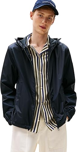 Tommy Hilfiger Cazadora de entretiempo Hombre con capucha, Azul (Desert Sky), XS