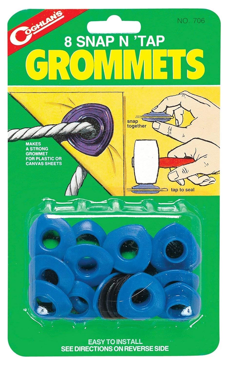 Coghlans 706 Snap N Tap Plastic Grommets 8 Count