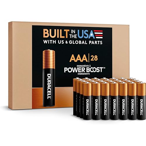 Duracell Coppertop AAA Alkaline Batteries with POWER BOOST Ingredients, 28 Count (Pack of 1), Long-Lasting Alkaline in Re-closable Pack for Quick Access and Organized Storage