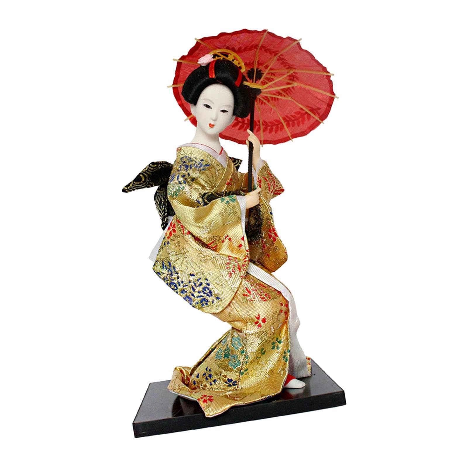 Figurina da collezione, decorazione da tavolo per ufficio e casa, bambole kimono giapponesi, bambola Kokeshi collezione 12 pollici con pregevole fattura, statuetta per bambole kimono, regalo