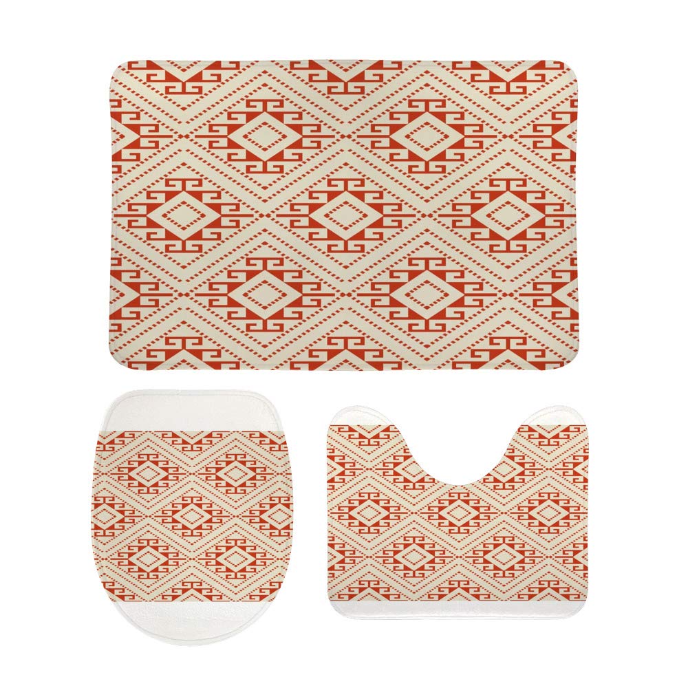 Tapis de bain antidérapant lavable 3 pièces contre les sols glissants de douche