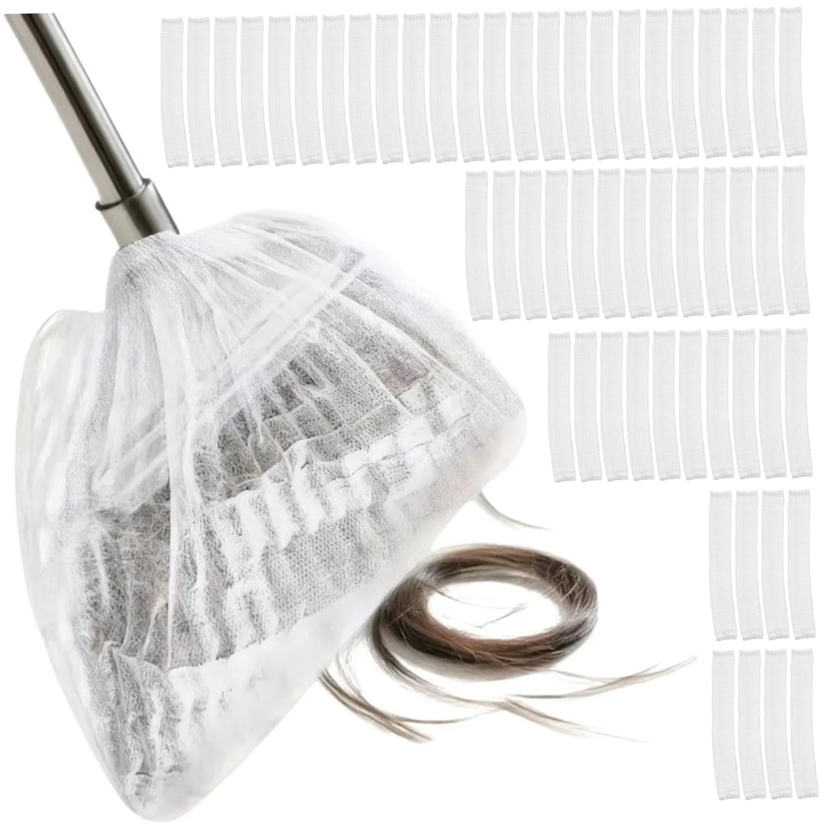 Ngbbby 400PCS Disposable Broom Cover, Stretchable Dust & Hair Catcher Sleeves Non-Woven Hygienic Cleaning Tool for Floors Pet Hair