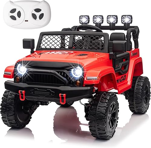 FINITO Camión de juguete para niños, batería recargable de 24 V, 4 ruedas, auto de juguete eléctrico para niños, UTV con control remoto para niños y