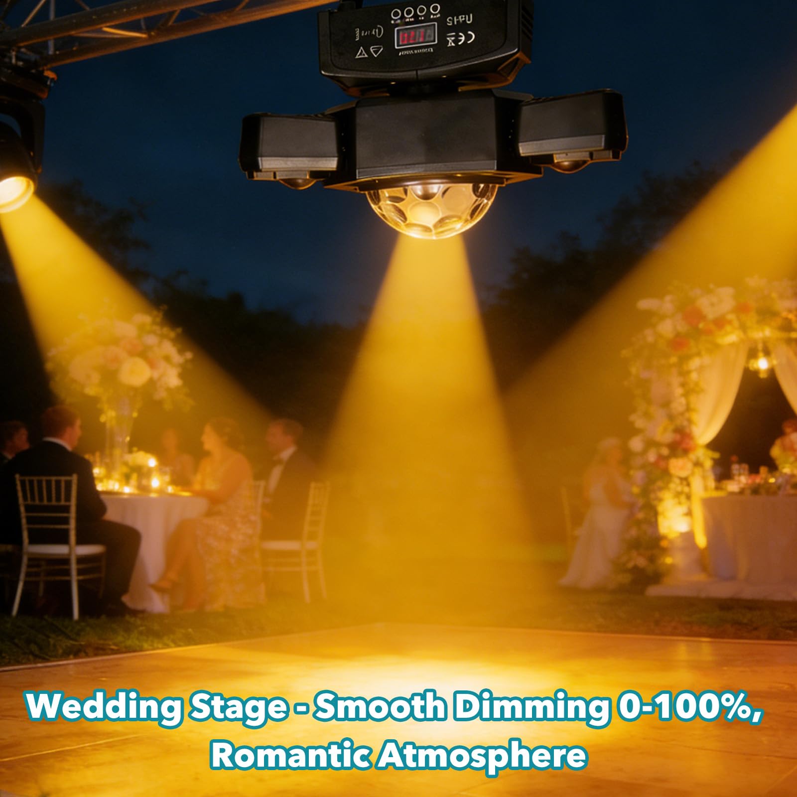 80 W RGBW LED Illuminazione da palcoscenico DJ con effetto fascio RGB, 20 canali DMX512, suono attivato Strobe, Master-lave Auto Run, 0-100% oscuramento delicato per feste, club, discoteche, matrimoni
