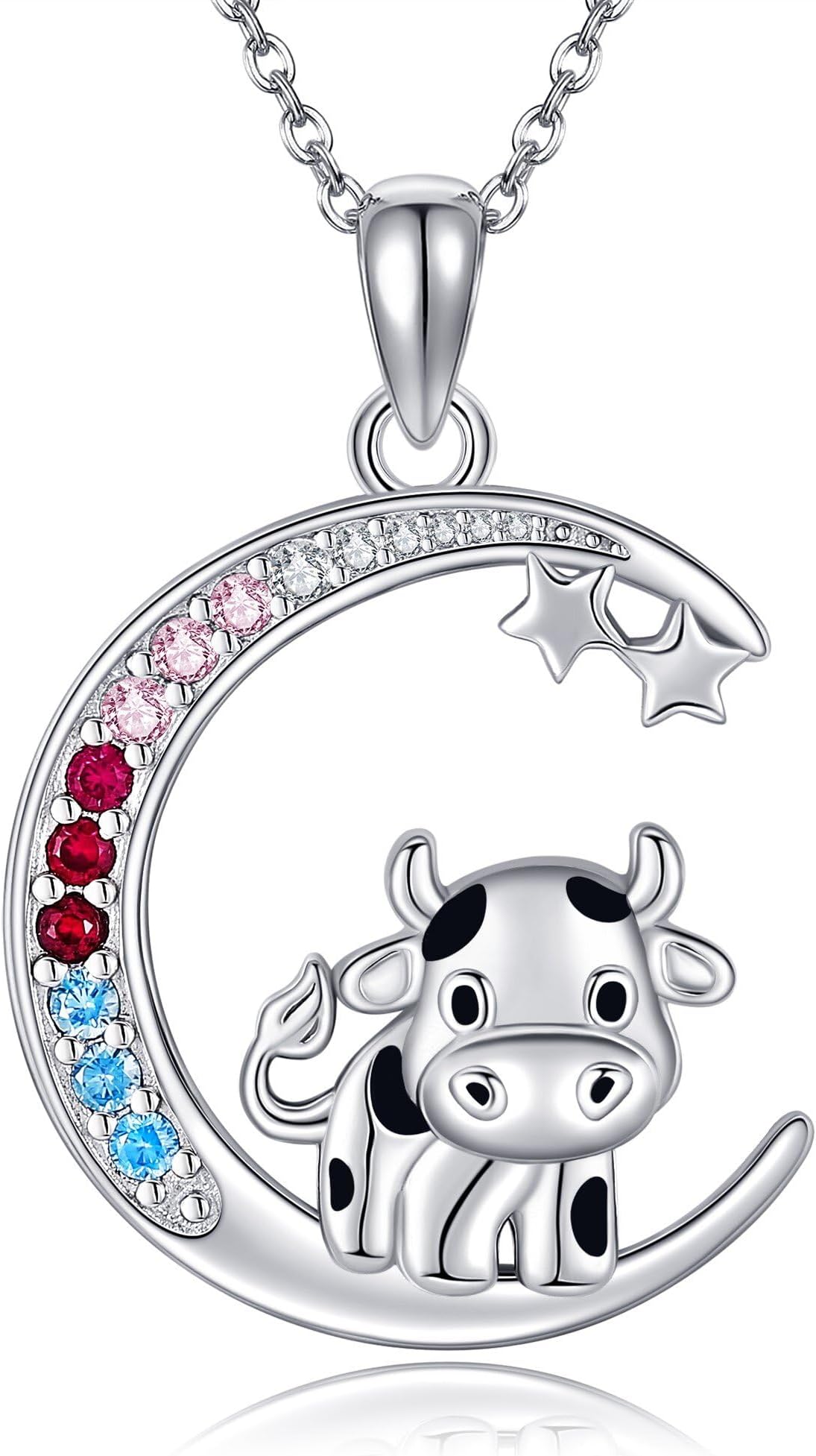 ONEFINITYCow Necklace for Women 925 Sterling Silver Cow Pendant Necklace Cow Jewellery Gifts