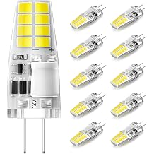 TAIYALOO G4 LED Bulb 3W 6000K Daylight White Bi-Pin T3 JC Type 12V AC/DC 20W-30W Halogen Bulb Replacement for Under Cabinet Puck Light, Chandeliers, Landscape Lighting, 10 Pack