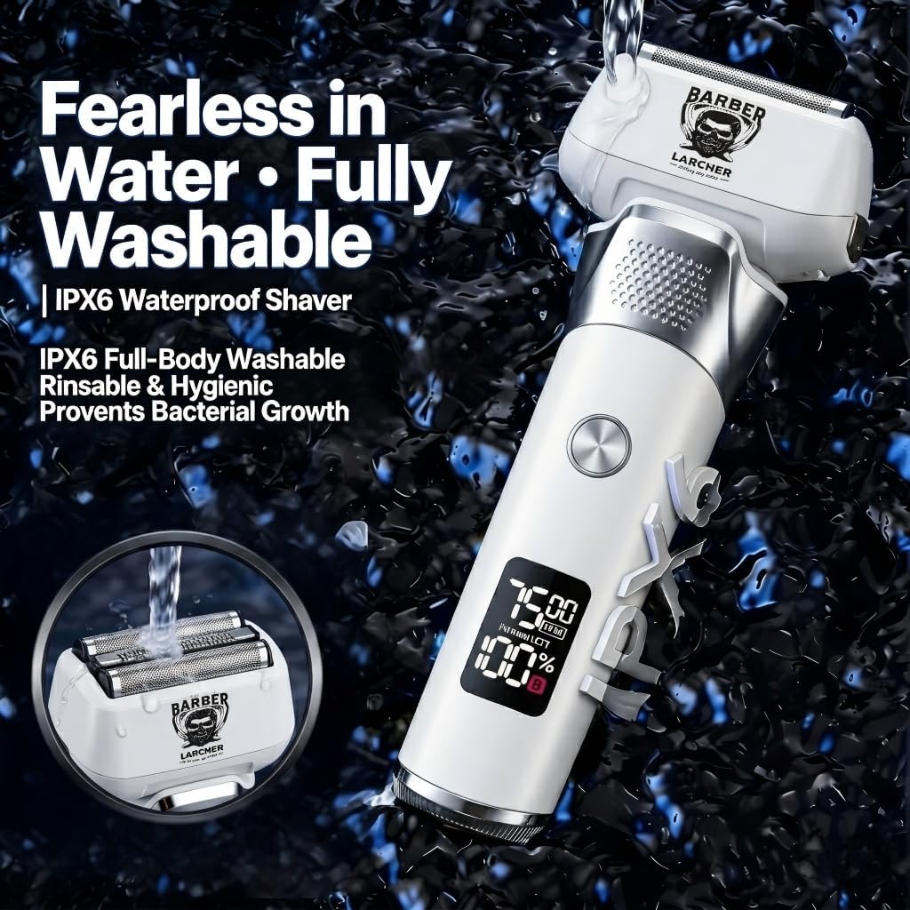 Electric Razor for Men, 5-Blade Cordless Powerful Electric Shavers for Men Face,IPX6 Waterproof Wet/Dry Men's Foil Shaver with LED Display Rechargeable