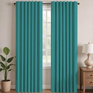 Deconovo Blackout Curtains for Bedroom Living Room Turquoise, 42W x 84L