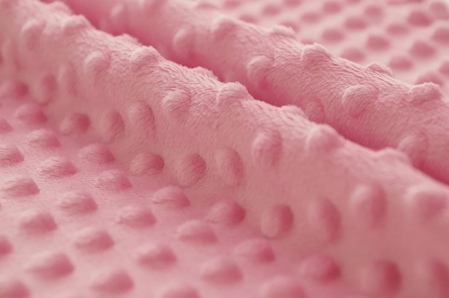 Pink Minky Bubble Dimple Dot Plush Fur Fabric Polyester 58-60