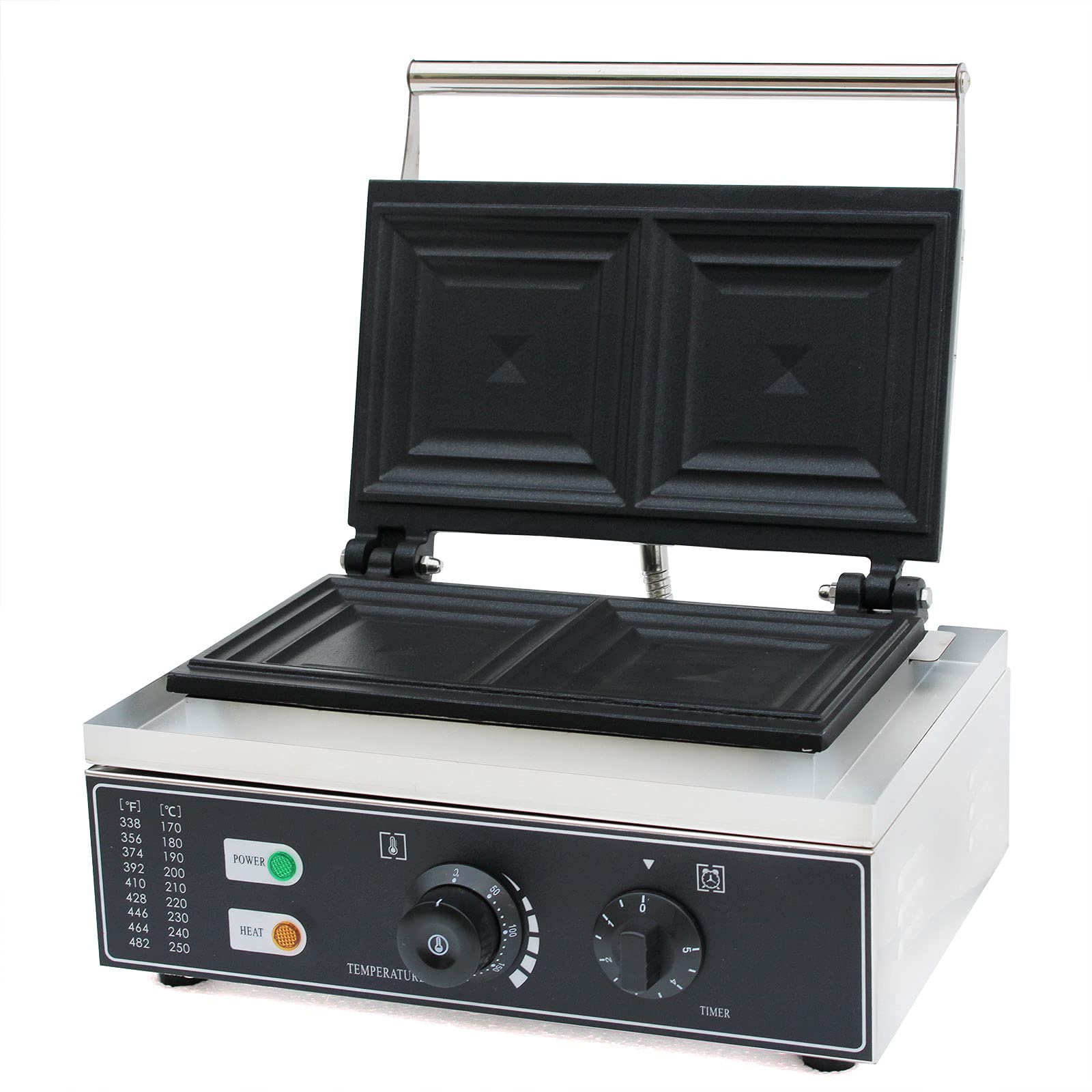 220 V, 1500 W, 2-częściowa komercyjna elektryczna maszyna do kanapek, opiekacz do kanapek, opiekacz do kanapek, płyty nieprzywierające, grill kontaktowy Panini