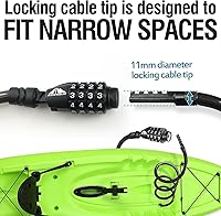 Vista 2 de MARQUE Cable de bloqueo de bicicleta de combinación de 3/8 pulgadas (5 pies, 10 pies, 15 pies, 25 pies) de bloqueo de combinación reiniciable, cable