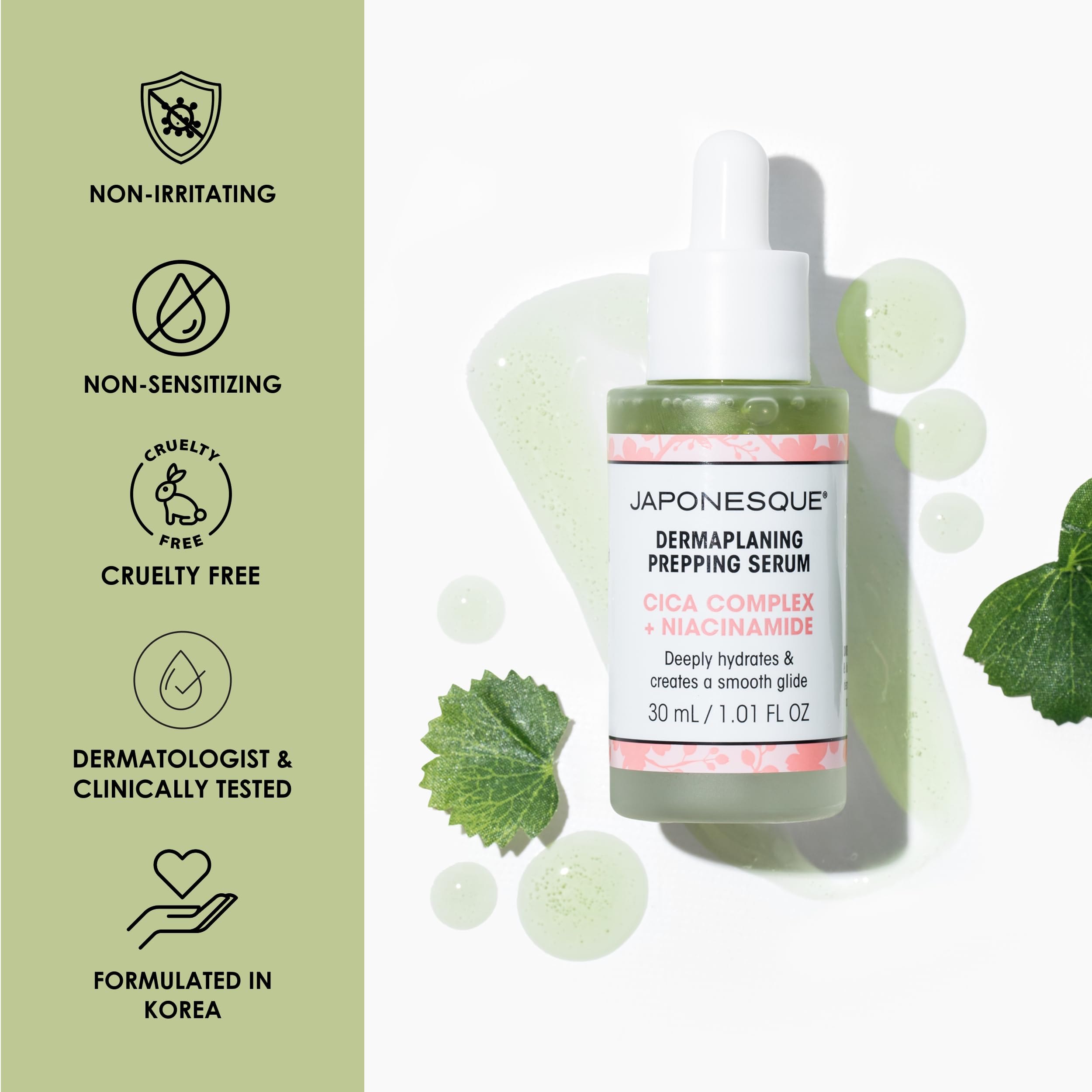 Japonesque Dermaplaning Prepping Serum with Cica Complex & Niacinamide