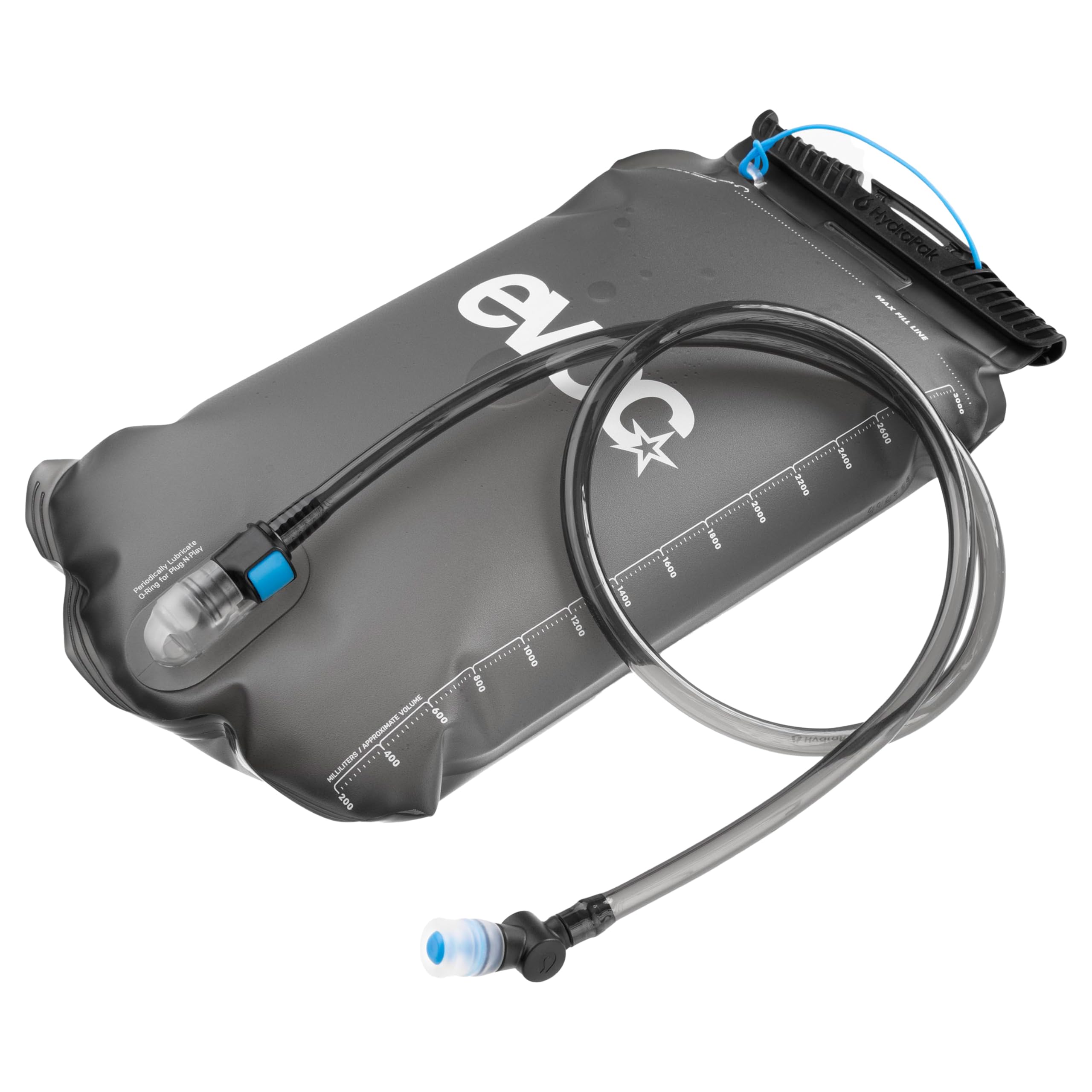 EVOC Hydration Bladder 3 Trinkblase (auslaufsicherer Trinkbeutel mit flexiblem Schlauch und Beißventil, leicht zu reinigen, Volumen: 3 l), Carbon Grey