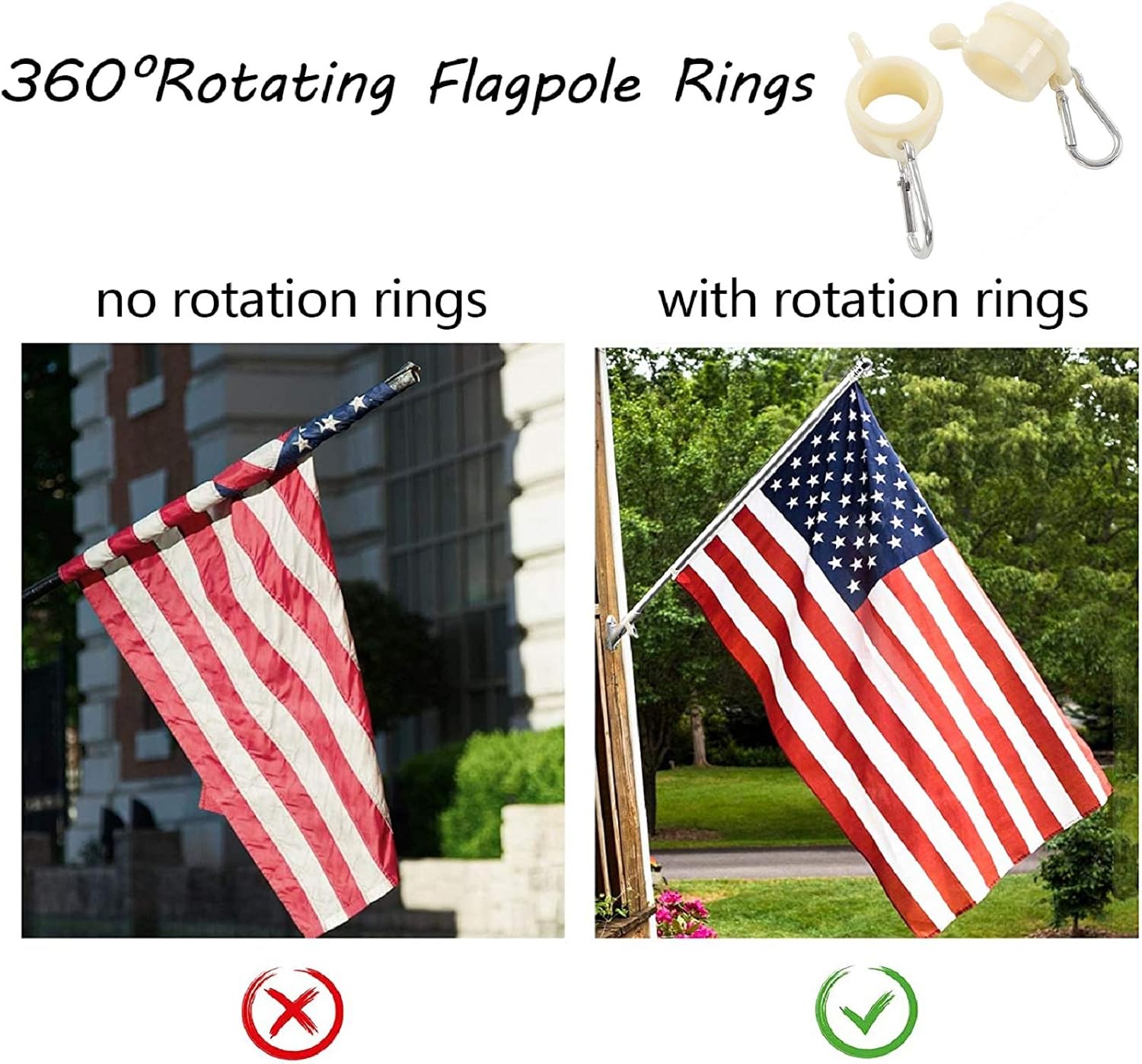 Flag Pole,6 FT American Flag Flagpole Holder and Kit Clips Used for Outdoor House Garden Boat Truck Commercial Stainless Steel Flag Pole(Flag Pole Only) Silver