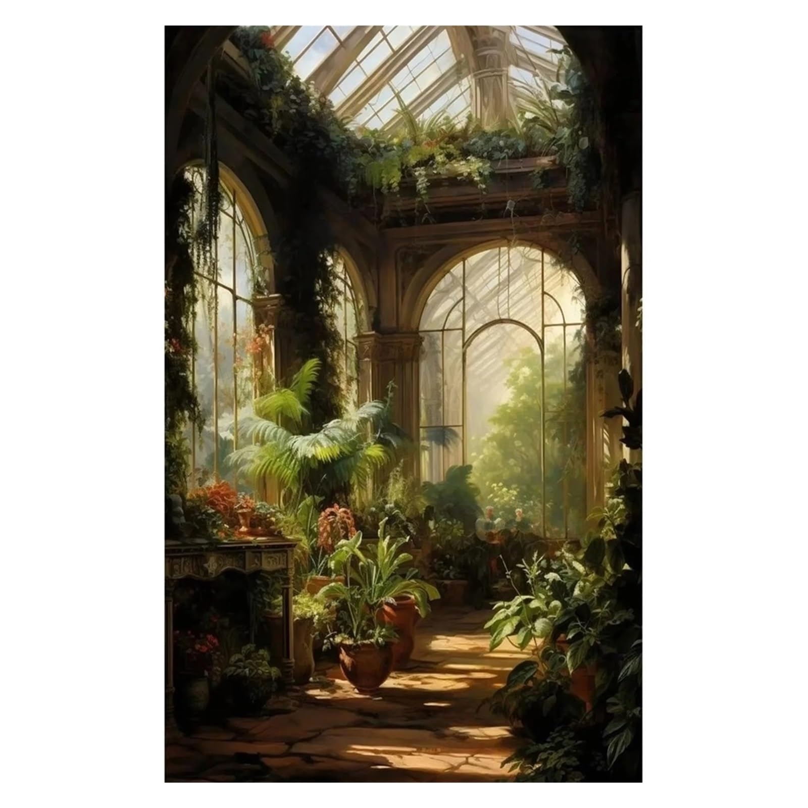Affiche de jardin plantes pour créer un salon style jardin d'hiver rétro