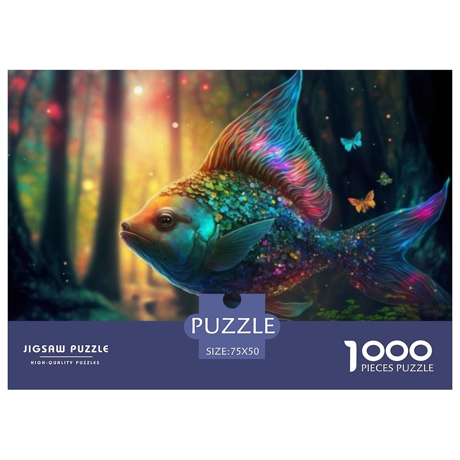 Puzzle In Legno 1000 Pezzi Segno Zodiacale Pesci – Gioco Educativo Antistress Per Adulti E Ragazzi, Decorazione Murale 70x50 Cm