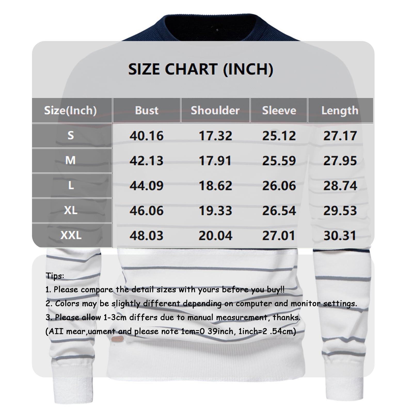 SOOUICKER Winter Pullover Herren Warm Strickpullover Gestreift Slim Fit Winterpullover Strick Sweatshirt Elegant Ohne Kapuze Pulli Business Feinstrick Rundhals