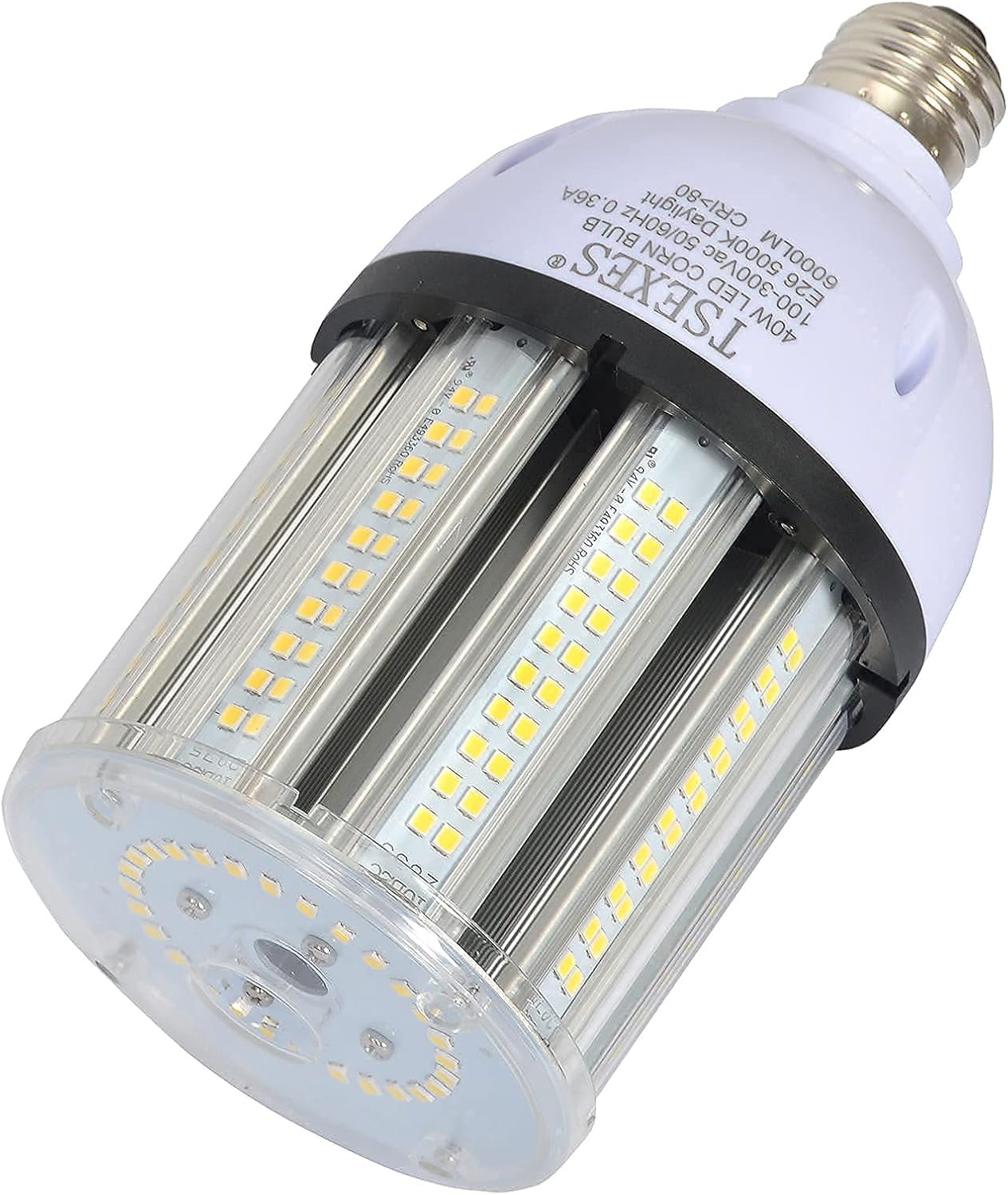 40W LED Bulbs 6000Lumen E26 Medium Base LED Corn Light Bulb 5000K Daylight,Equivalent 175W to 250W Metal Halide Bulb HID HPS Bulb for Indoor Outdoor Garage Workshop Warehouse Backyard