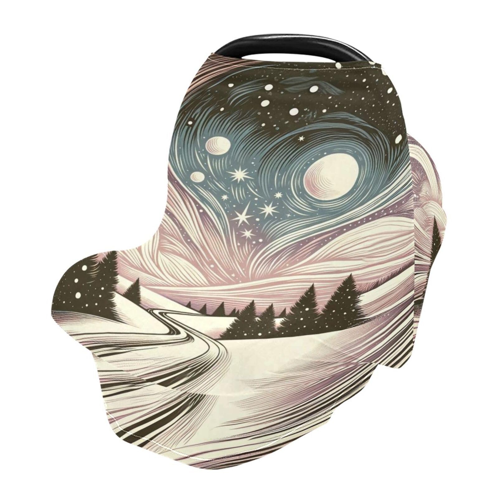 Nesatuwa Baby Car Seat Cover Motorcycles on Galaxy Breastfeeding Covers Stretchy Breathable Multi-Use Cover Carseat Canopy for Girls and Boys