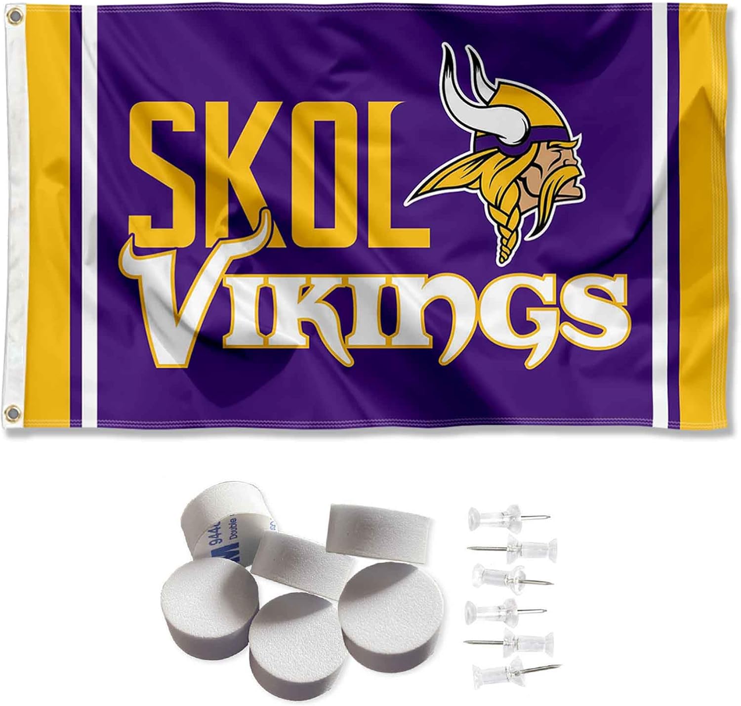WinCraft Minnesota Vikings SKOL Banner and Tapestry Wall Tack Pads