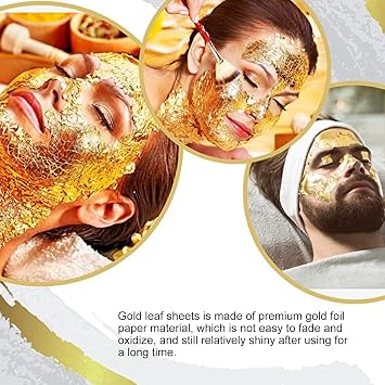 500pcs Gold Leaf Sheets, Multipurpose Imitation Gold Leaf for Arts, Gilding, Crafting and Decoration