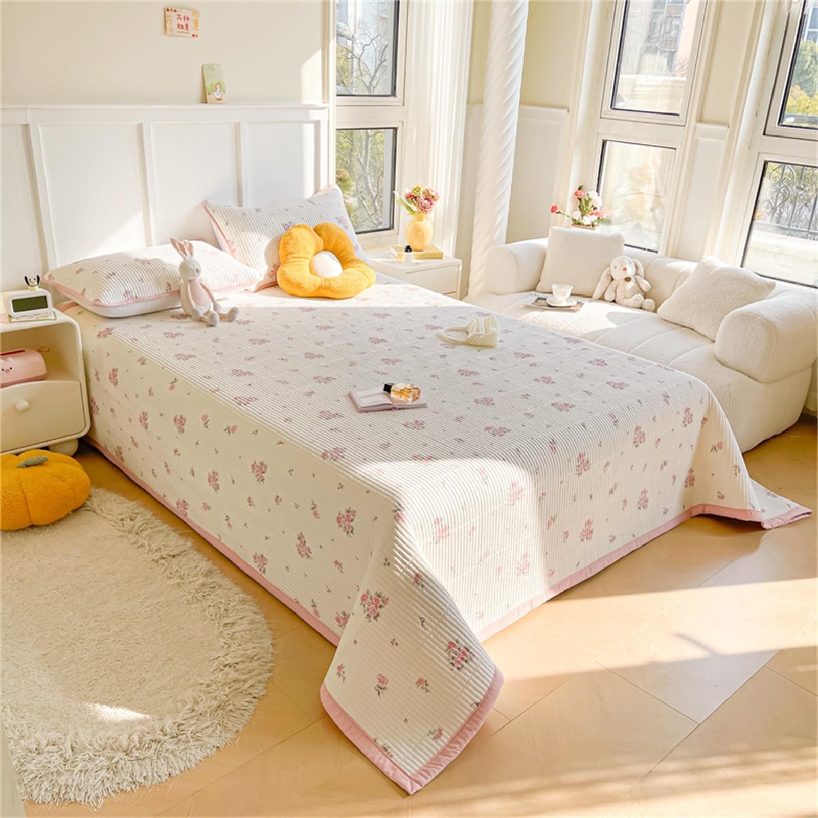 Couvre-Lit King Size Réversible Patchwork Highdi - Doux Et Matelassé 230x250cm Gris Foncé
