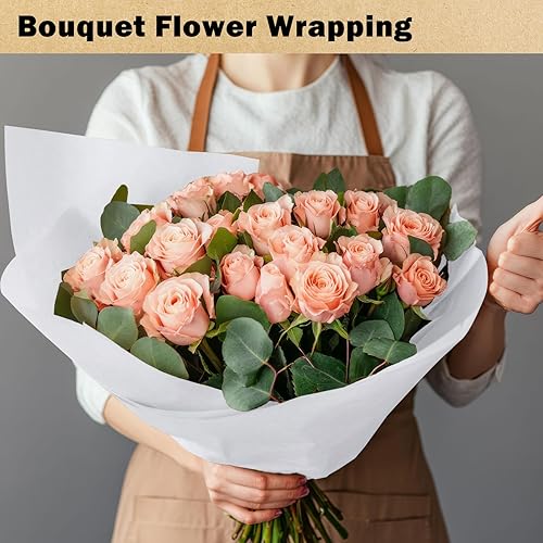 Miniatura 5 de RUSPEPA Rollo de papel de regalo de estraza blanco, 17.5 x 393 pulgadas (32.8 pies), papel de regalo de arte blanco reciclable para envolver