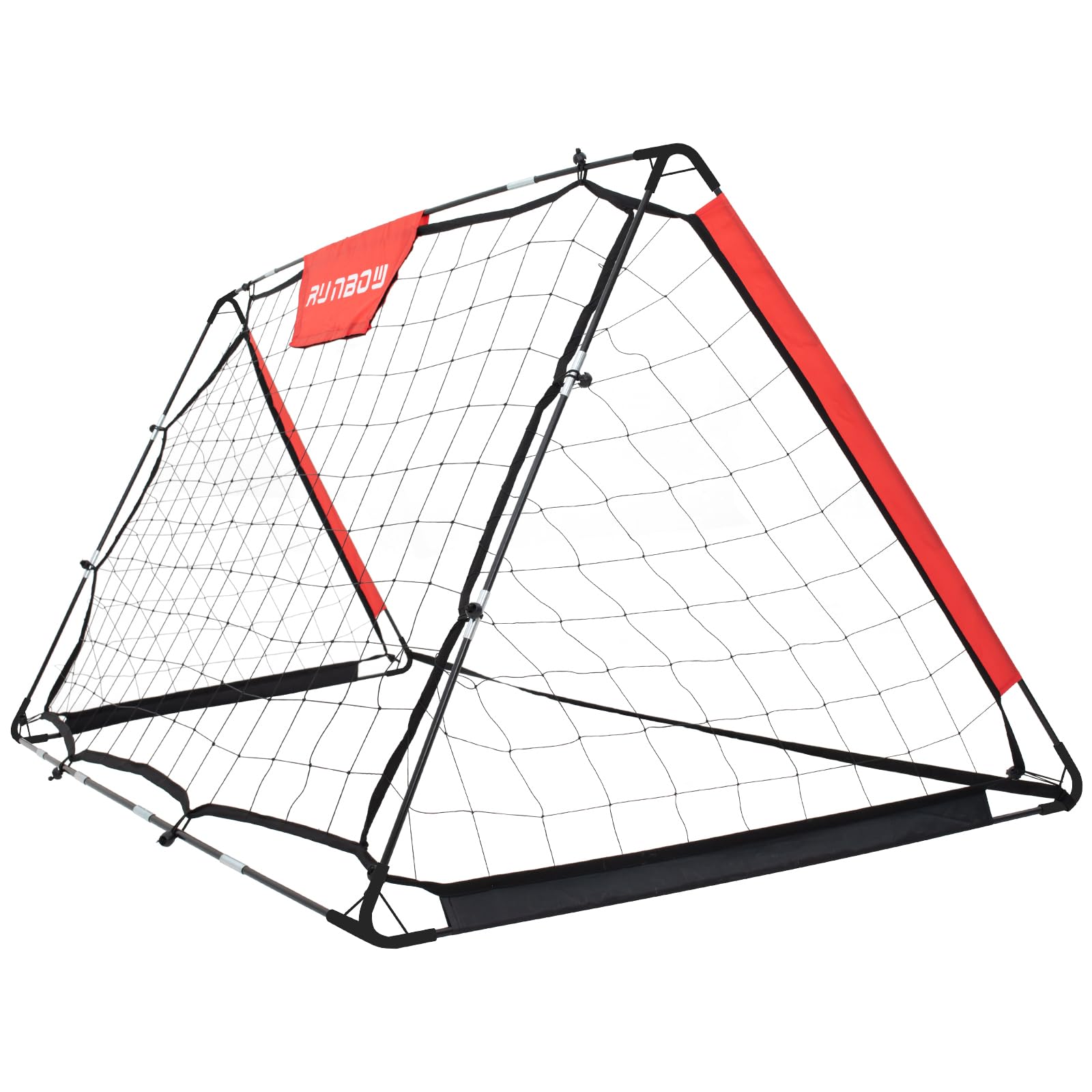 RUNBOW Soccer Goal for Backyard, 6x4ft 2 in 1 Soccer Rebounder Lacrosse Softball Baseball Football Training，Easy Setup Soccer Training Equipment