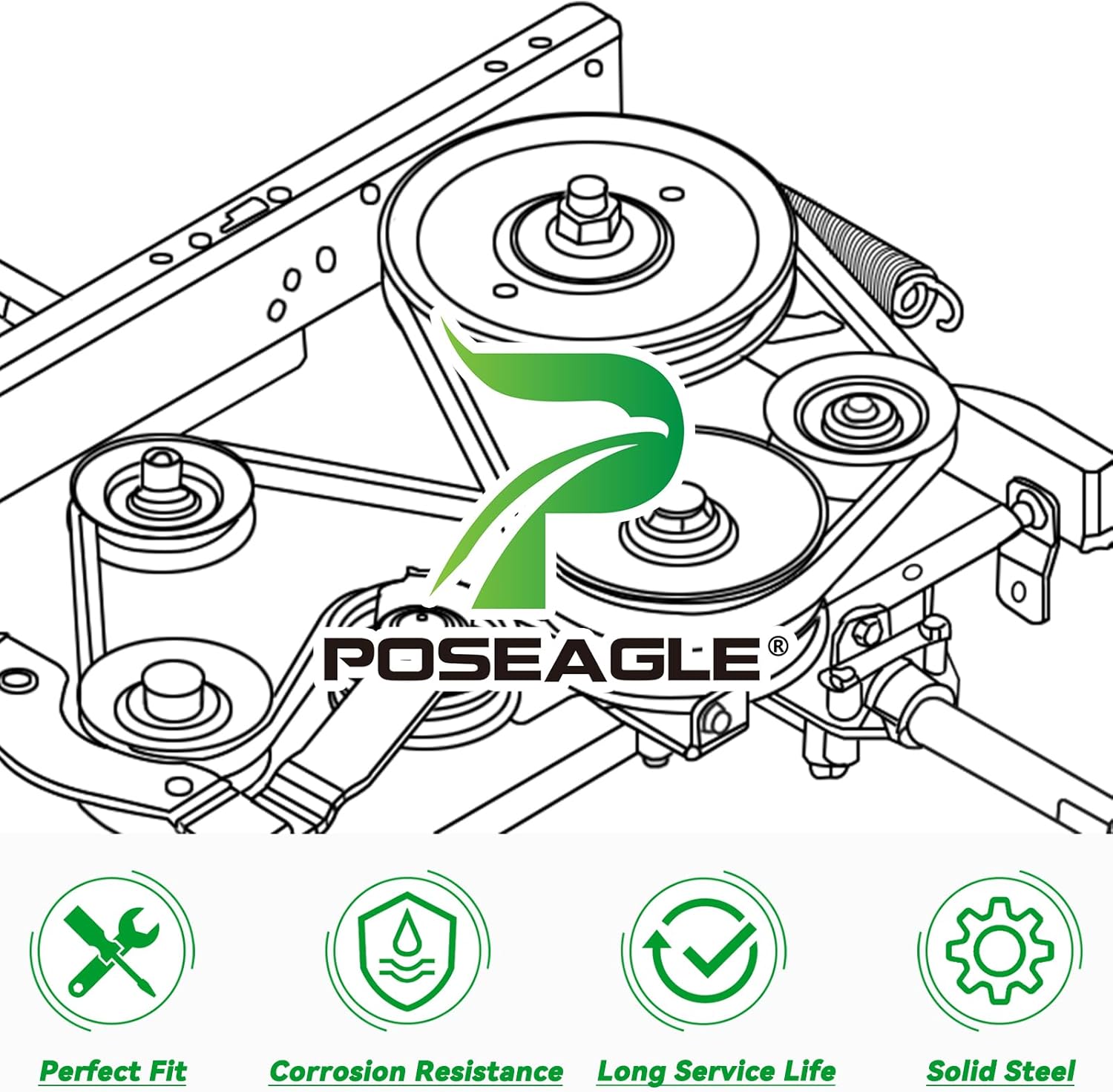 605512 Idler Pulley with 604219 Idler Pulley 604231 Idler Pulley Replaces Hustler 605512 603986 604219 604231 for Raptor 52" Raptor Limited 52" Raptor SD 48" Raptor SD EX 48" Lawn Tractors