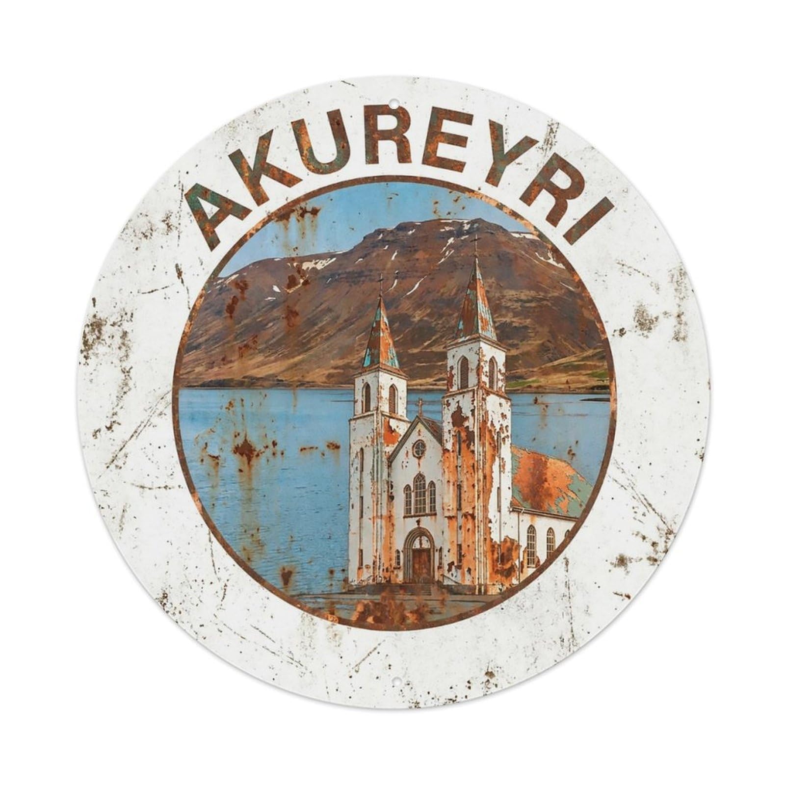 Travel Retro Iceland Akureyri Metal Tin Sign