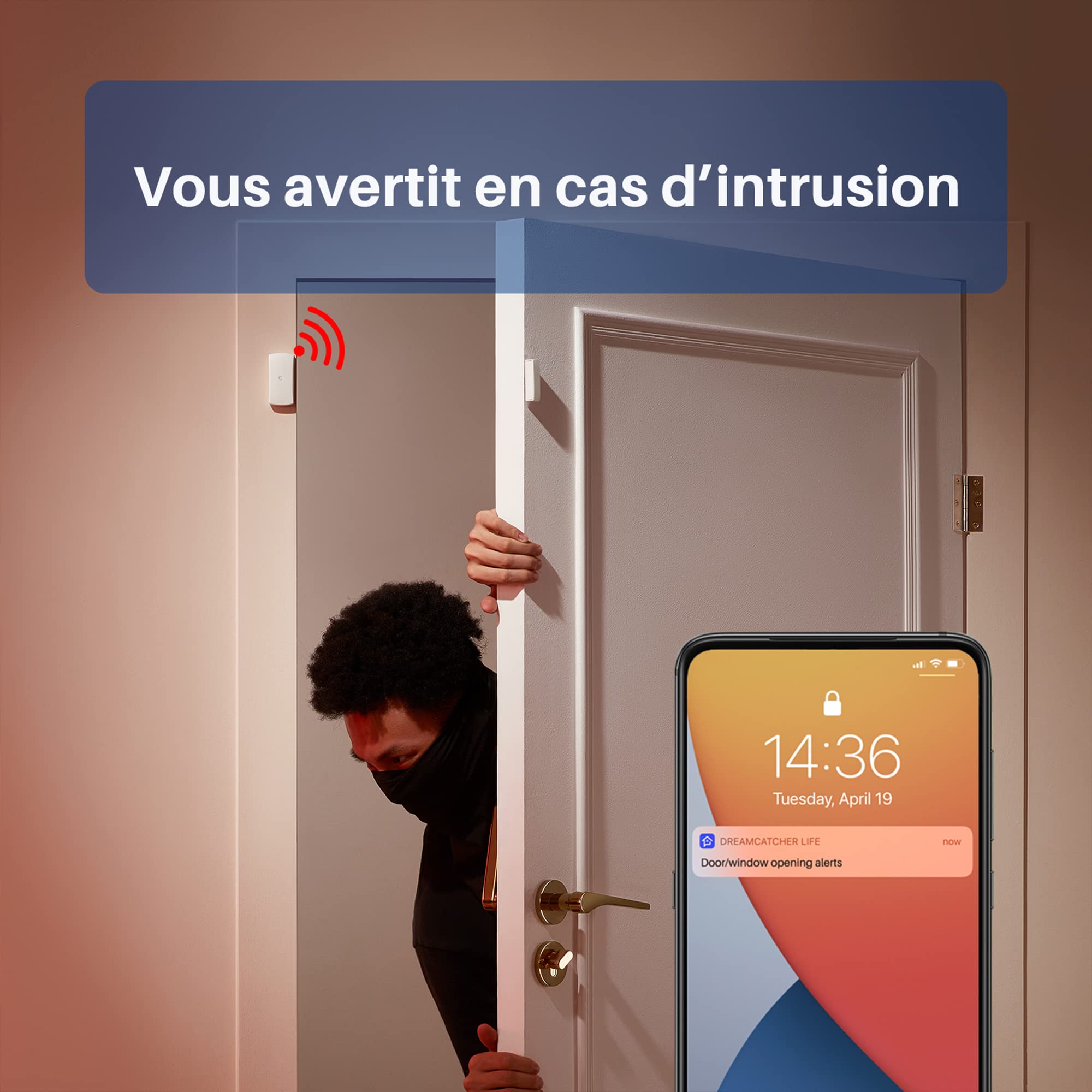 Chuango OV-300 Détecteur de Mouvements - Alarme Maison sans Fil avec Sirène - Ouverture de Porte et Fenêtre - Système de Sécurité Domotique - Hub Intelligent et Capteurs - Smart WiFi Alarme