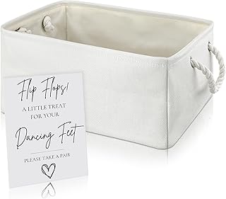 16 ''x 12.6'' Wedding Slippers Storage Basket with Handle "treat for Your Dancing Feet" Table Sign Bridal Shower Wedding Slippers, Flip Flops, Ballet Flats, Dancing Shoes, Storage Basket