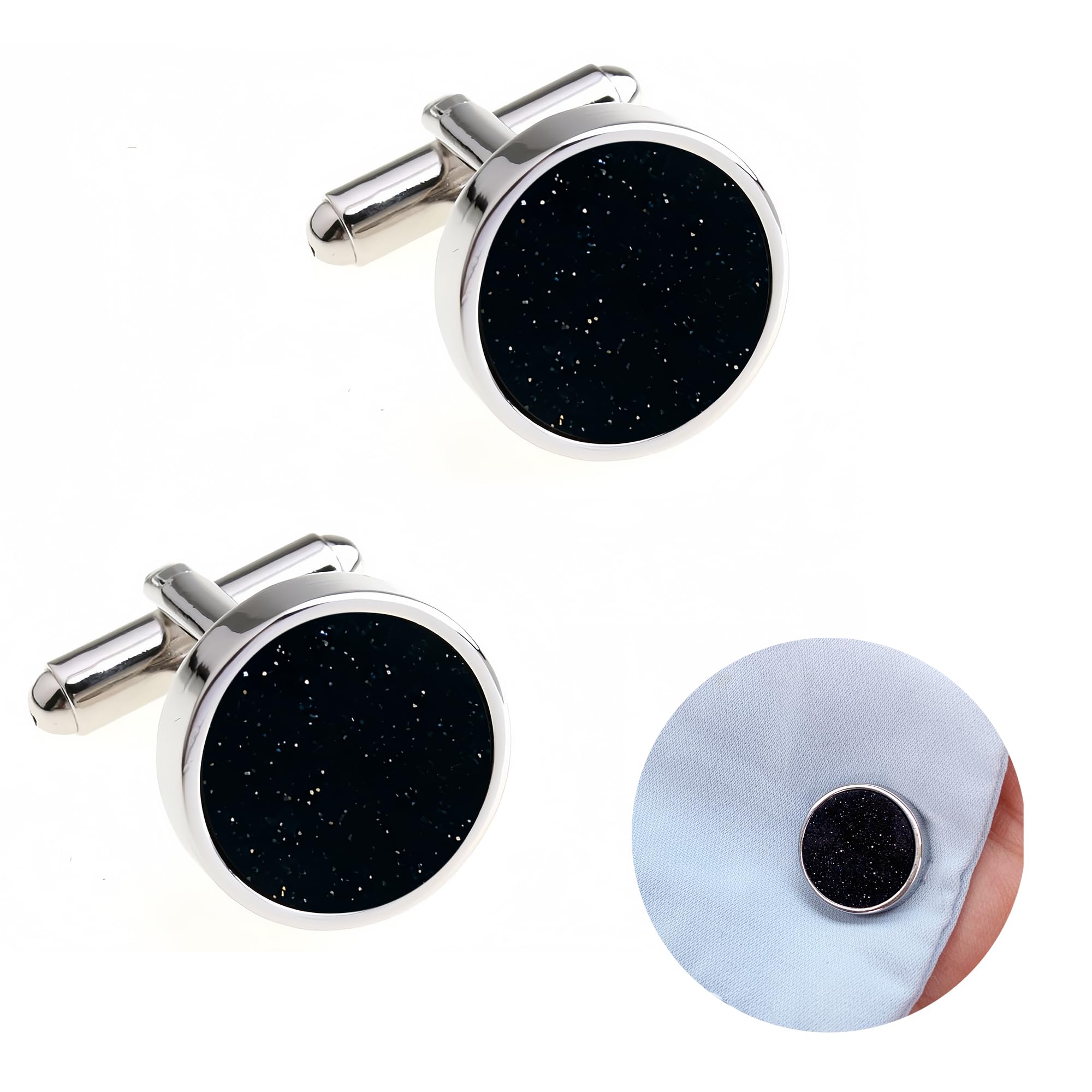 TINGWEN Negocios Boda Gemelos Clásicas de Gemelos de Metal para gemelos para camisa de esmoquin Gemelos de camisa de metal simple para Hombres&Mujeres Negocios Boda Fiesta Estilo Elegante (Blanco)