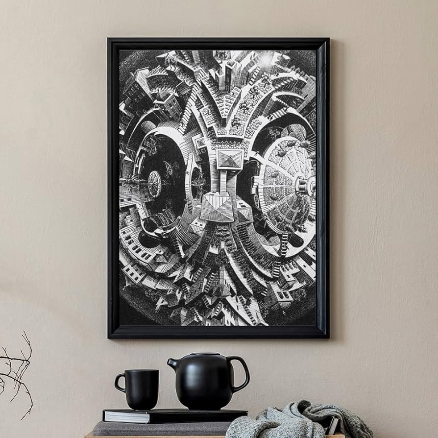 Amazon.co.jp: M.C.エッシャーポスター《四面体プラネトイド