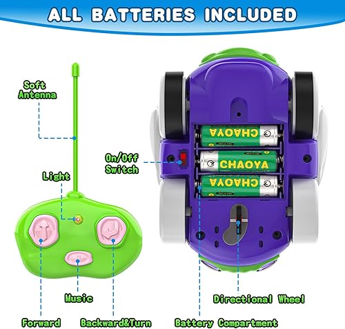 Miniatura 5 de Kroyedfuw Paquete de 2 autos de control remoto de unicornio para niños pequeños, regalos de unicornios para niñas y niños, juguetes de automóvil