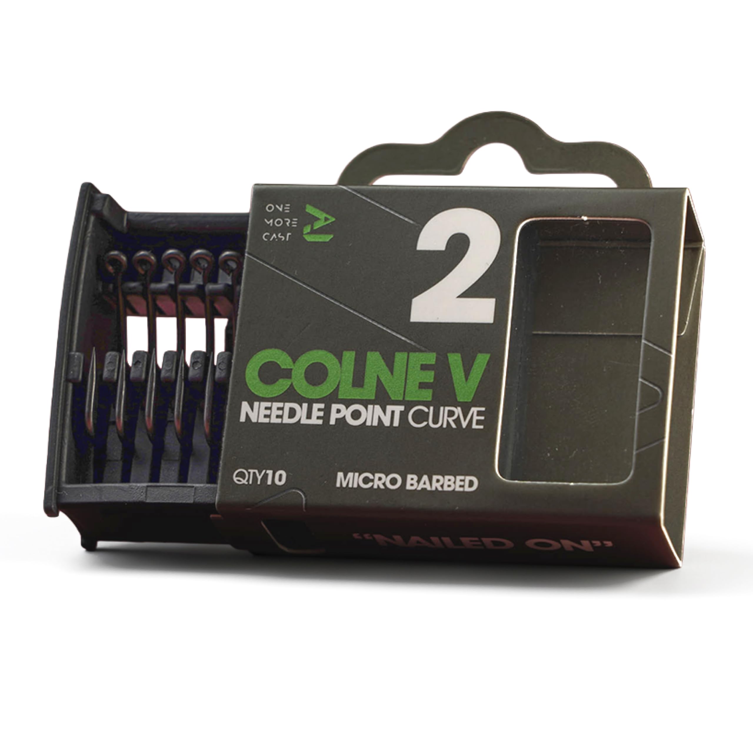 OMC Colne V Needle Point Hooks Curved Pattern – Sizes 2, 4, 6 & 8 Barbed Carp Fishing Hooks with Fine Needle Point