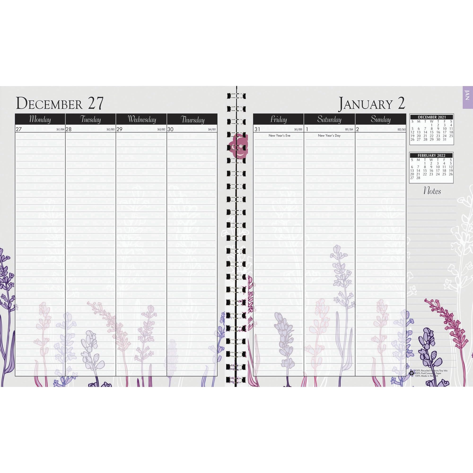 House of Doolittle Calendario mensile 2022, Wildflower, 17,8 x 22,9 cm, gennaio - dicembre (HOD295674-22)